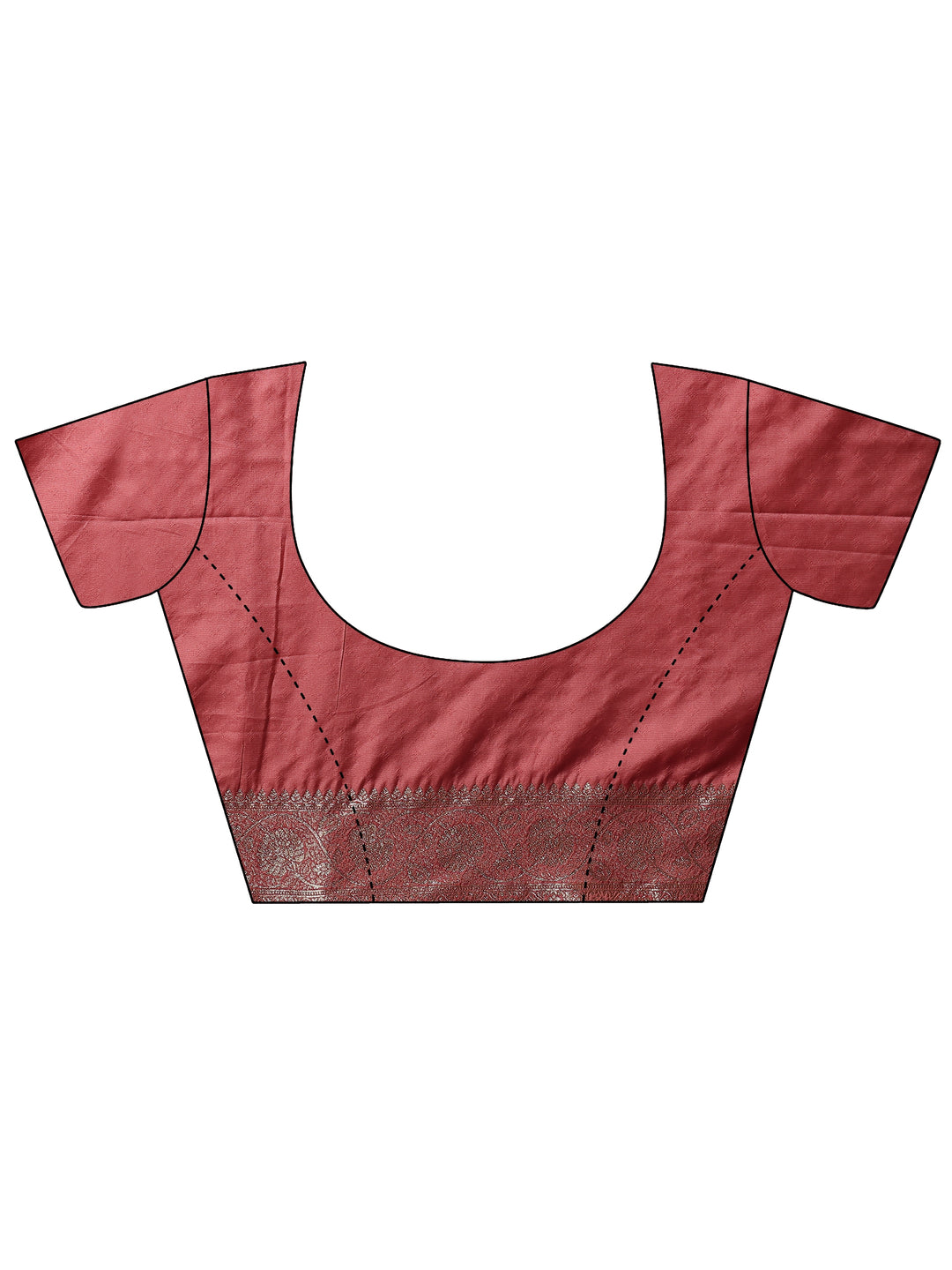  Peach Woven Design Silk Blend Saree With Unstitched Blouse Piece 