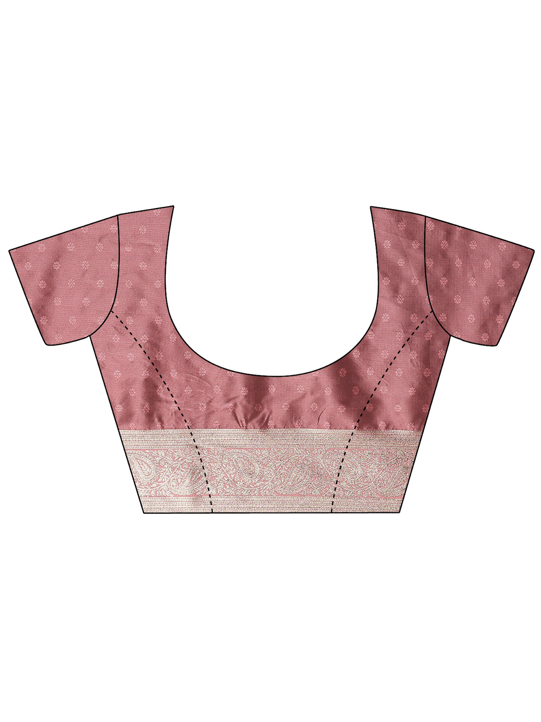  Purple Chevron Woven Design Silk Blend Saree With Unstitched Blouse Piece 