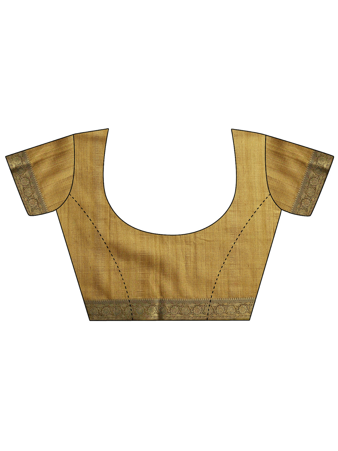  Yellow Printed Silk Blend Saree With Unstitched Blouse Piece 