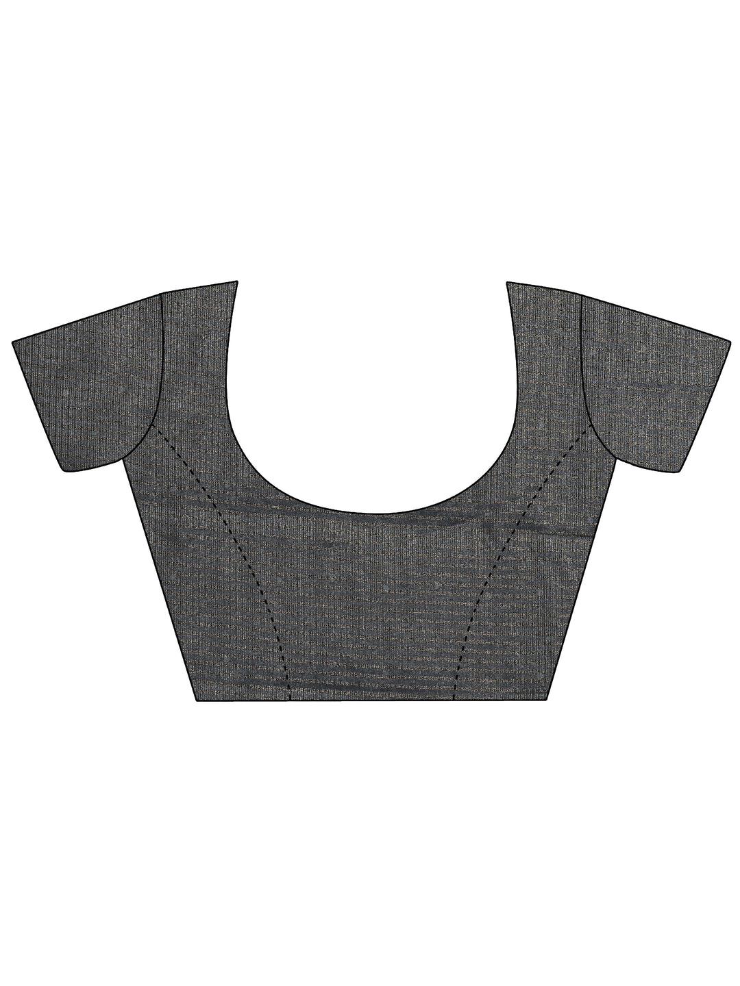  Grey Printed Silk Blend Saree With Unstitched Blouse Piece 