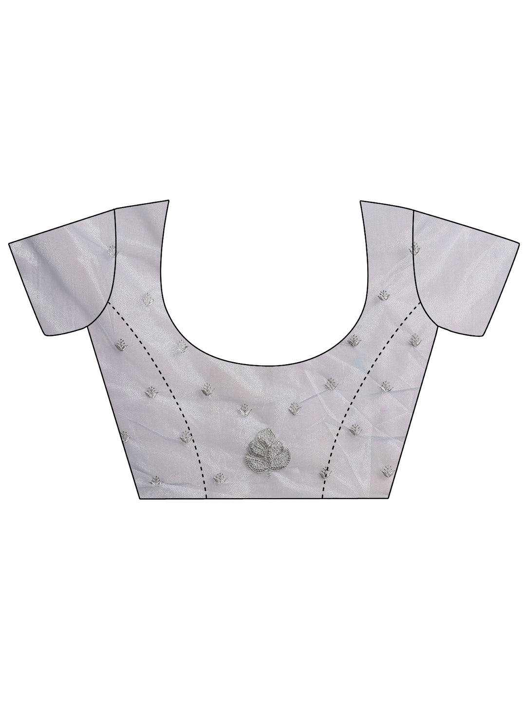  Blue Embroidered Nylon Saree With Unstitched Blouse Piece 