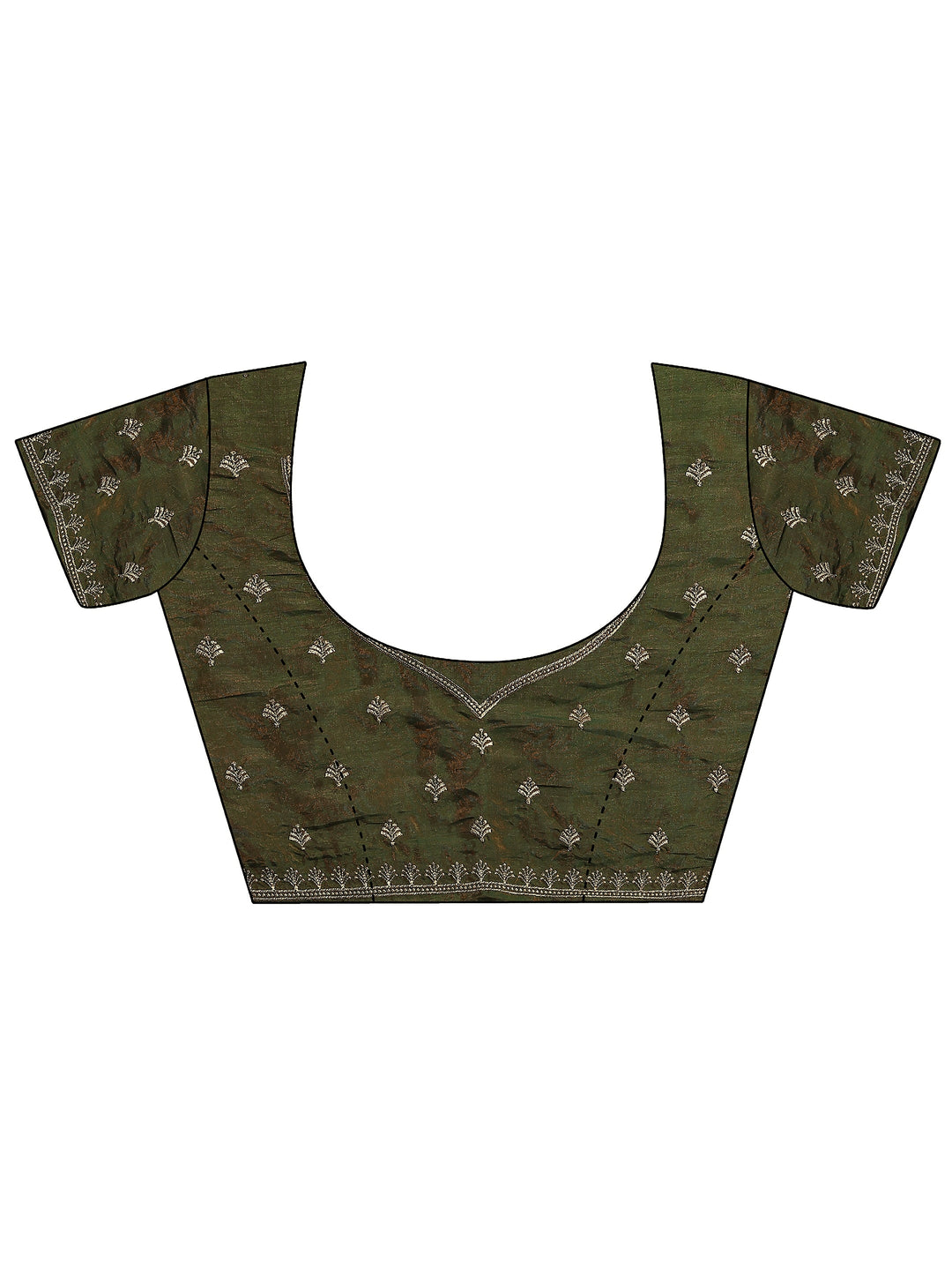  Green Embellished Silk Blend Saree With Unstitched Blouse Piece 