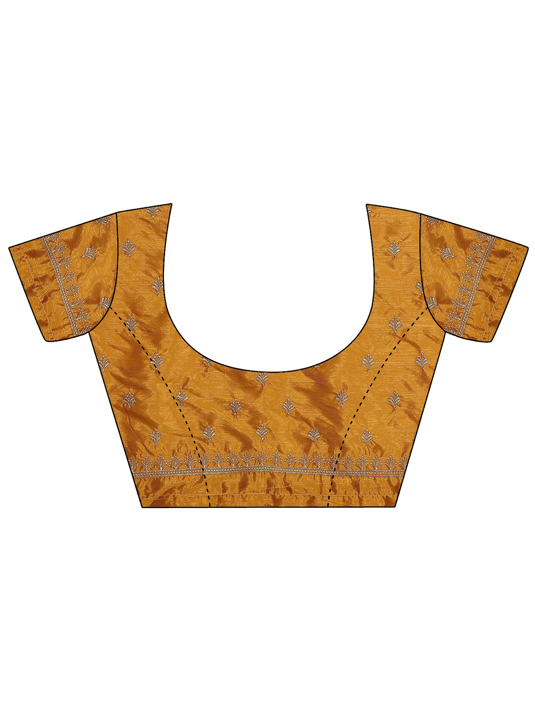  Mustard Embellished Silk Blend Saree With Unstitched Blouse Piece 