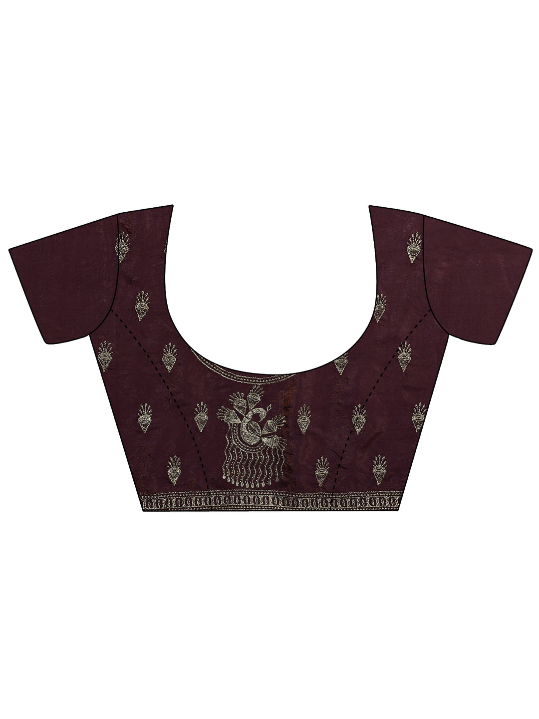  Purple Embroidered Organza Saree With Unstitched Blouse Piece 