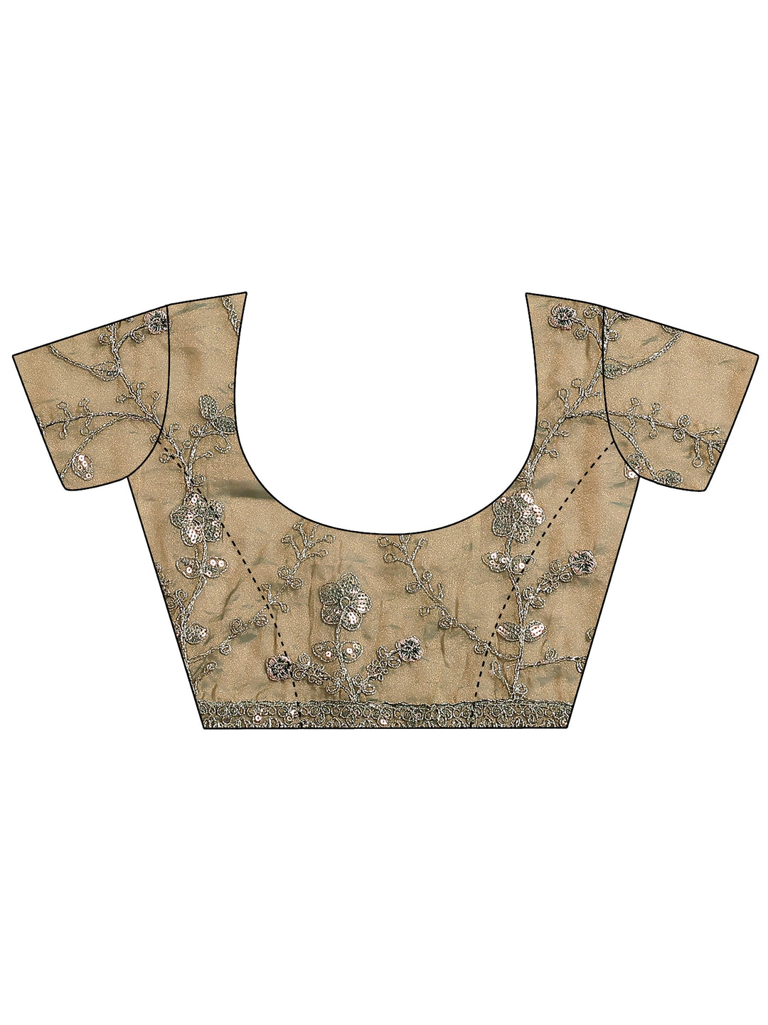  Green Embroidered Organza Saree With Unstitched Blouse Piece 