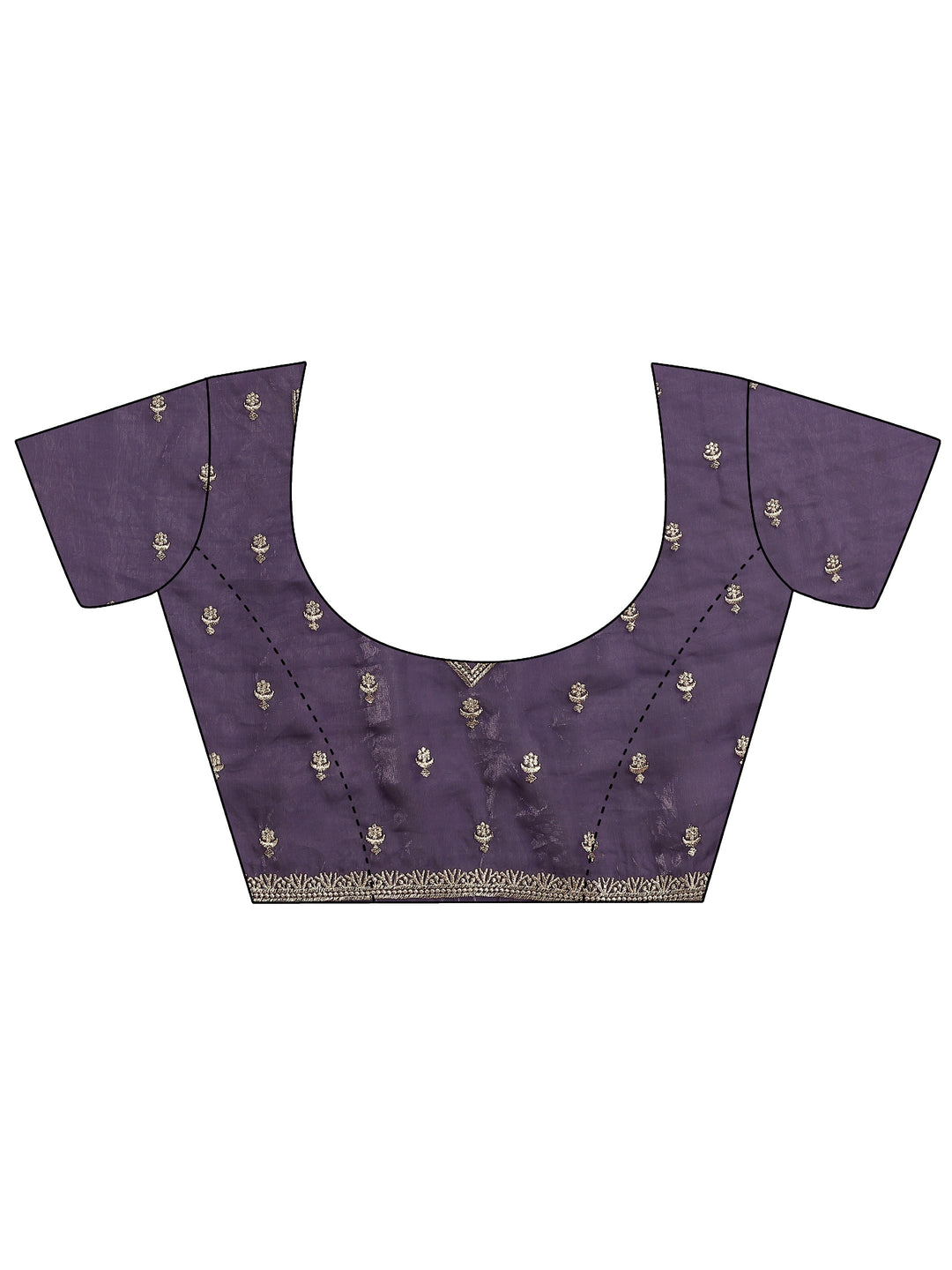  Purple Embellished Silk Blend Saree With Unstitched Blouse Piece 