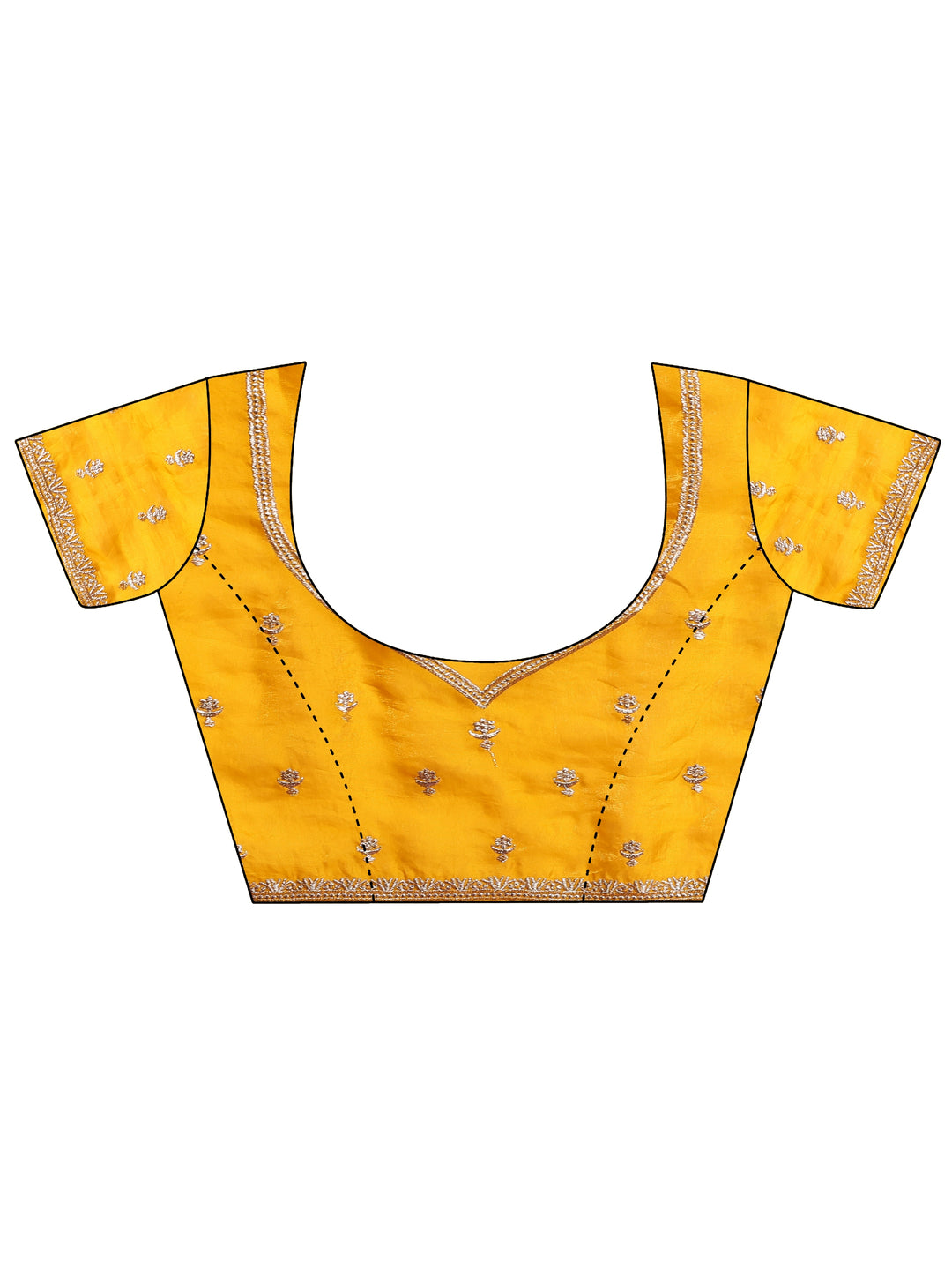  Yellow Embellished Silk Blend Saree With Unstitched Blouse Piece 