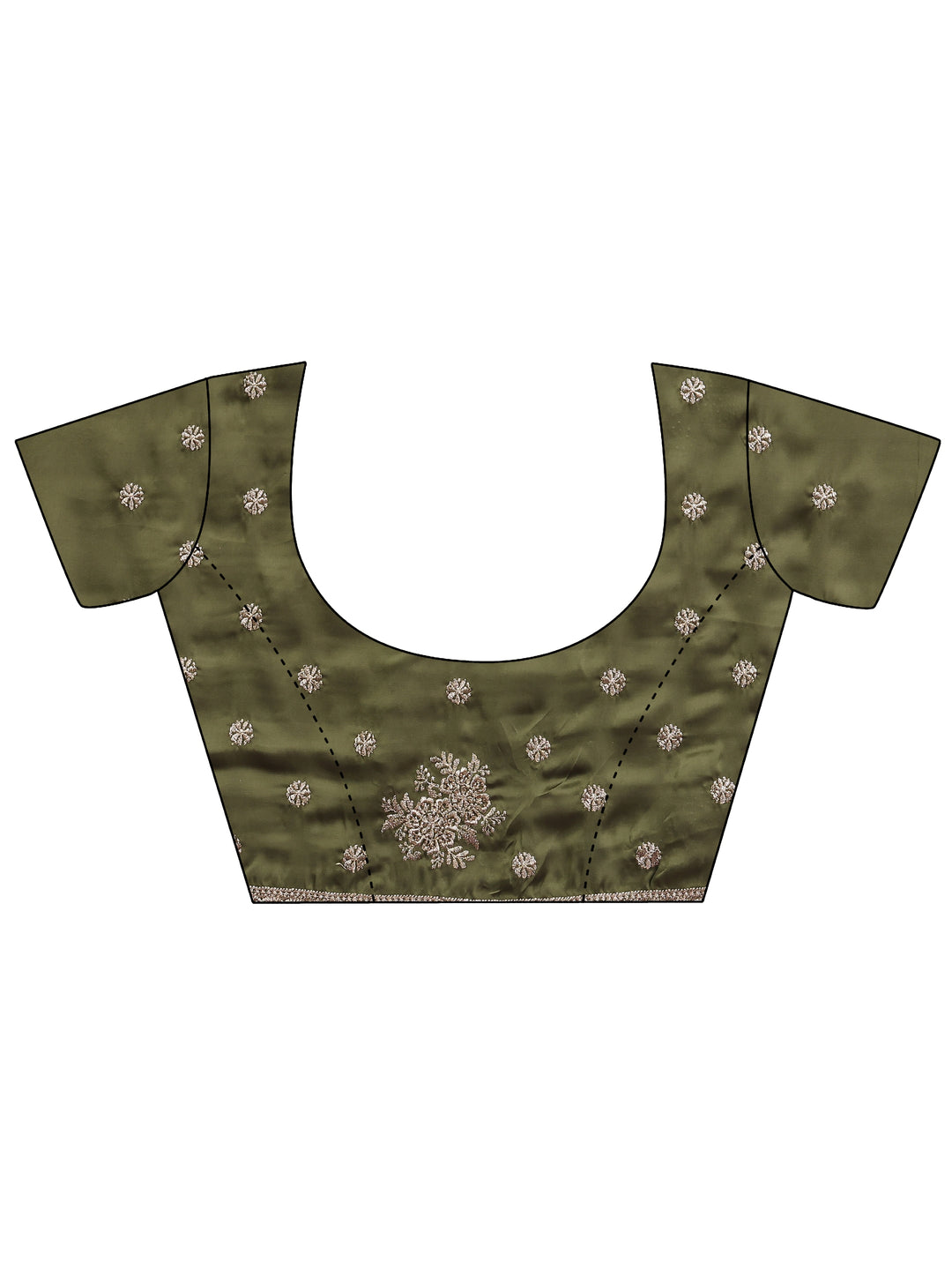  Green Embroidered Silk Blend Saree With Unstitched Blouse Piece 