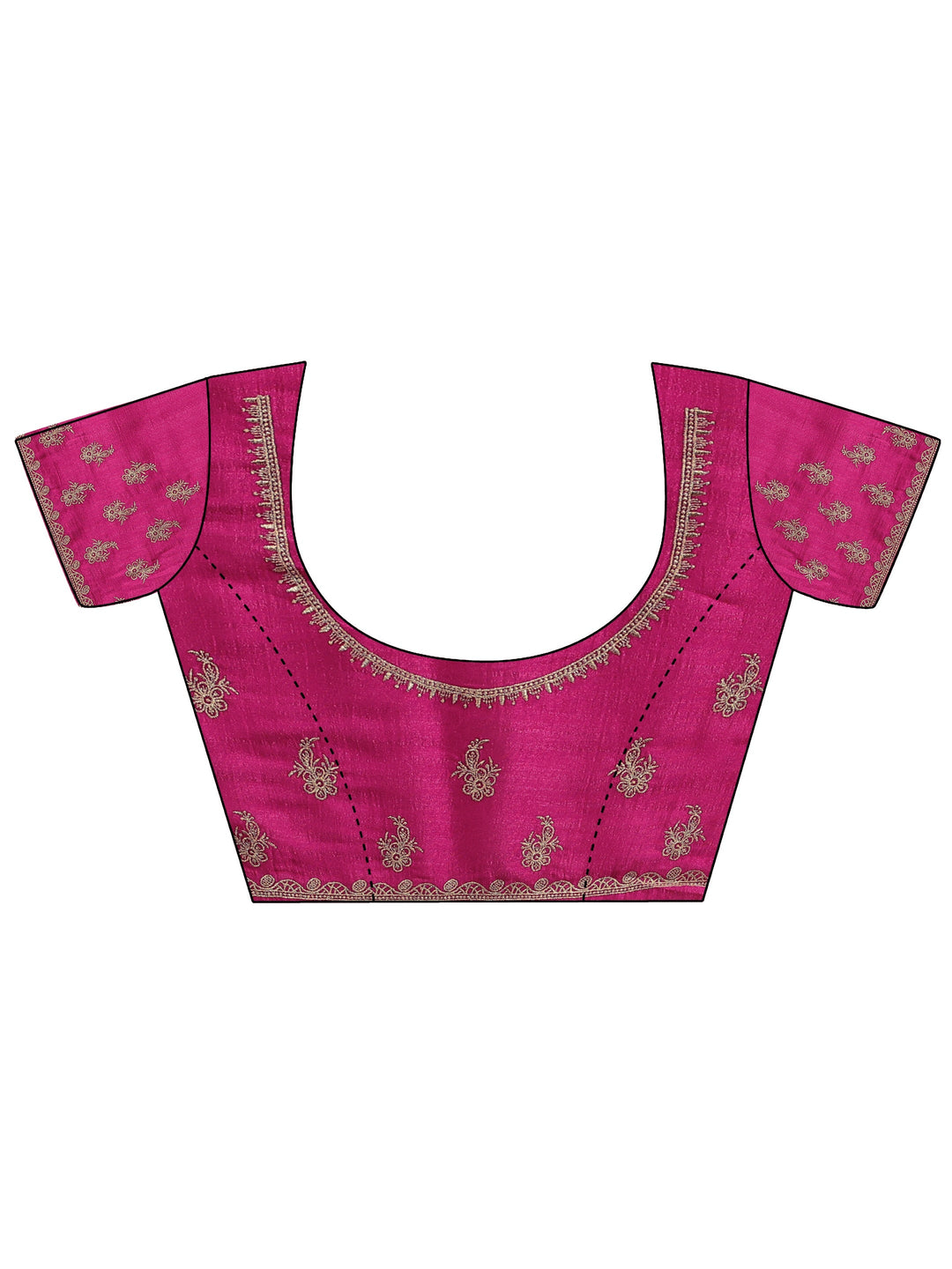  Pink Embroidered Silk Blend Saree With Unstitched Blouse Piece 