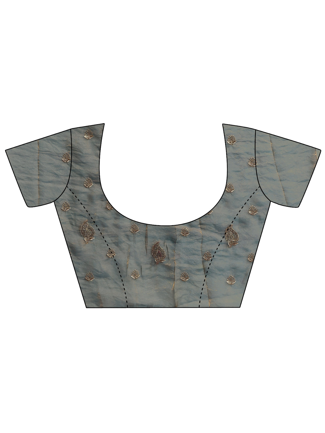  Blue Solid Silk Blend Saree With Unstitched Blouse Piece 