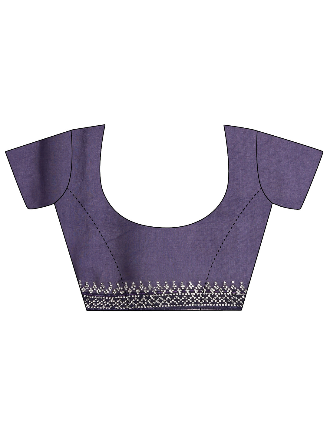  Lavender Embellished Organza Saree With Unstitched Blouse Piece 