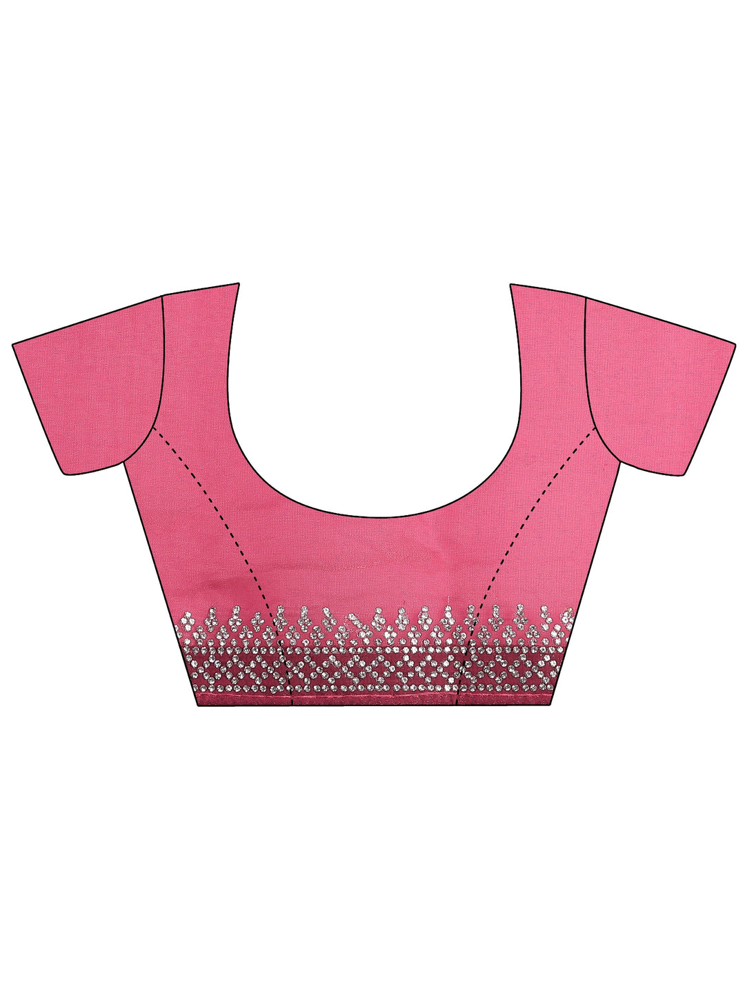  Pink Embellished Organza Saree With Unstitched Blouse Piece 