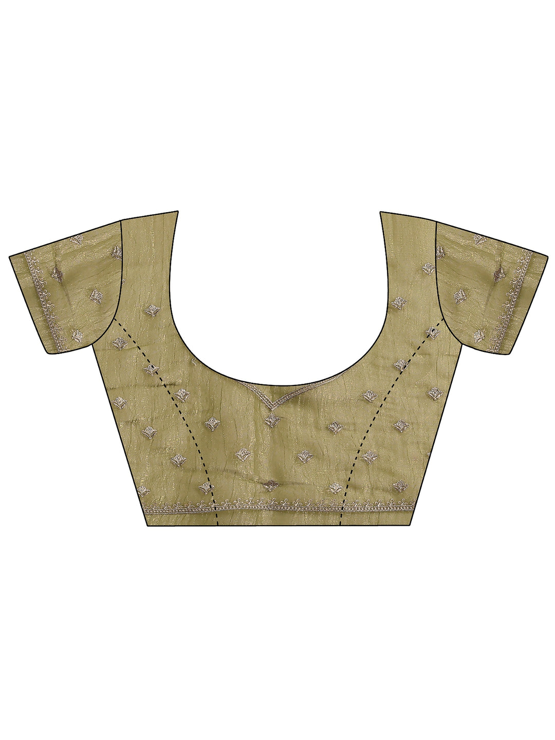  Green Embellished Silk Blend Saree With Unstitched Blouse Piece 