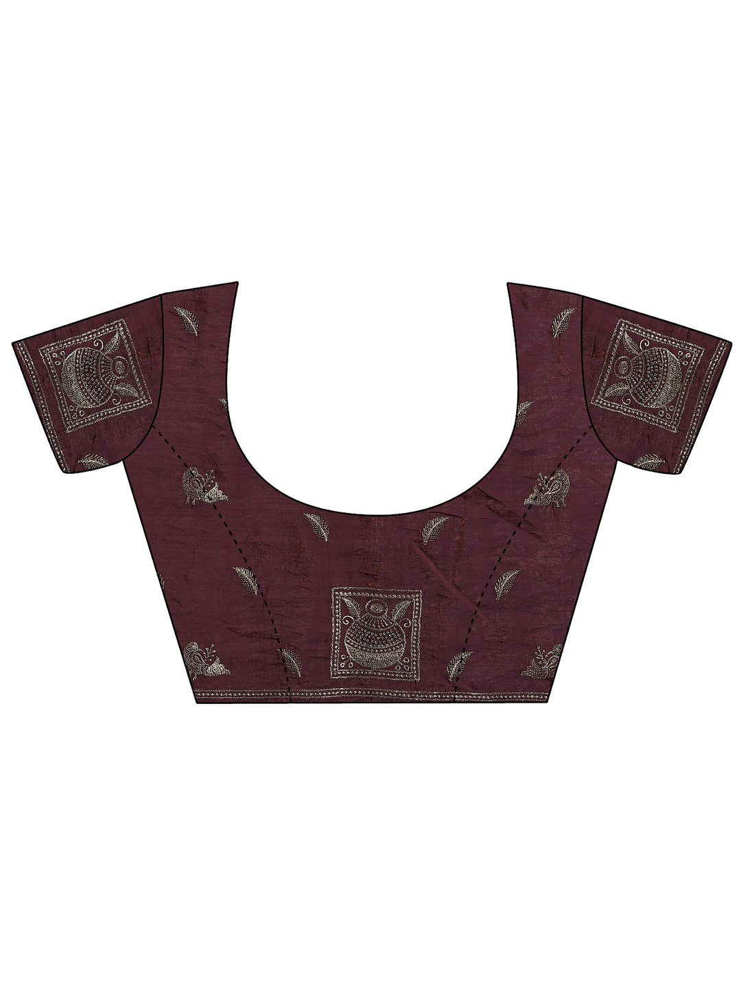  Purple Embellished Silk Blend Saree With Unstitched Blouse Piece 