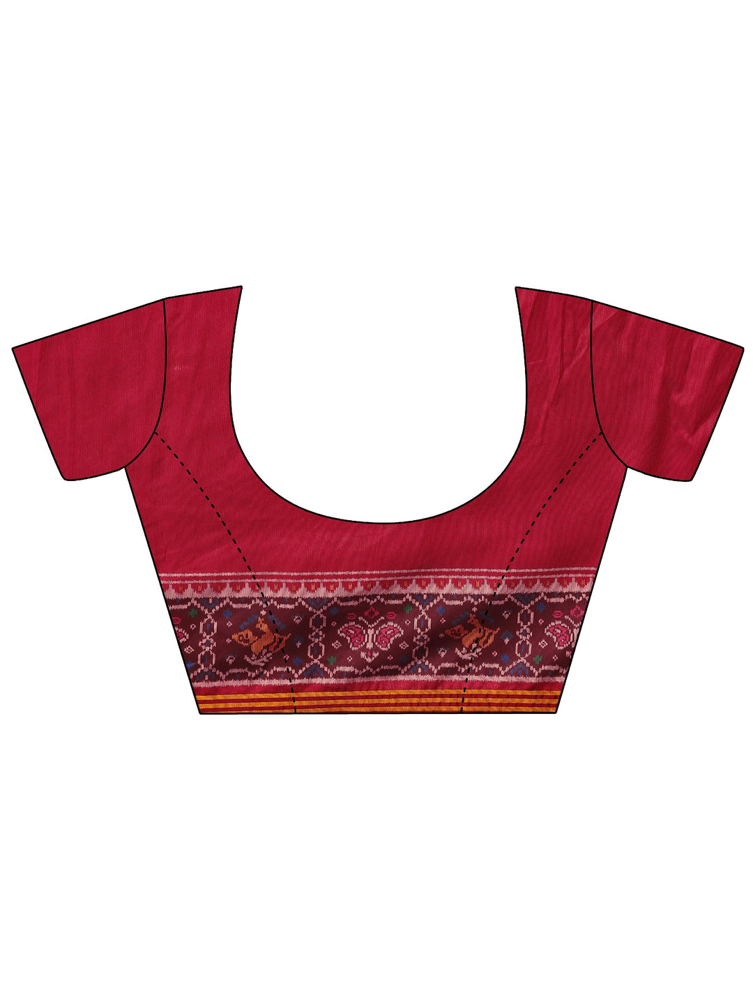  Blue Ikkat Printed Silk Blend Saree With Unstitched Blouse Piece 