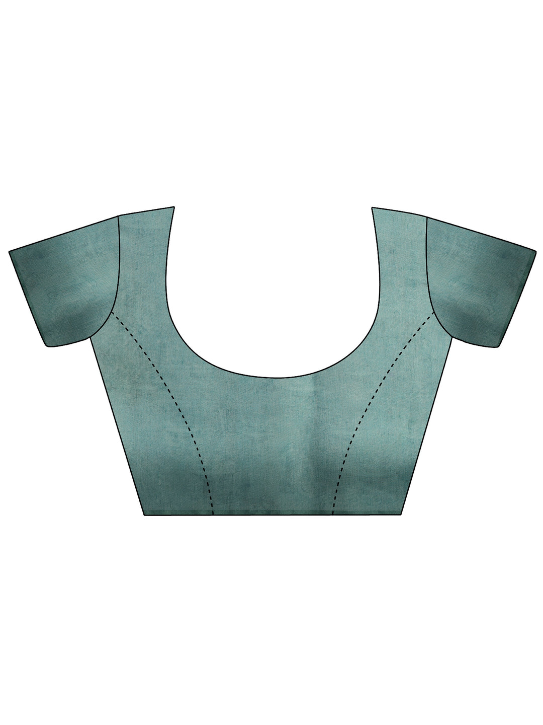  Green Printed Silk Blend Saree With Unstitched Blouse Piece 