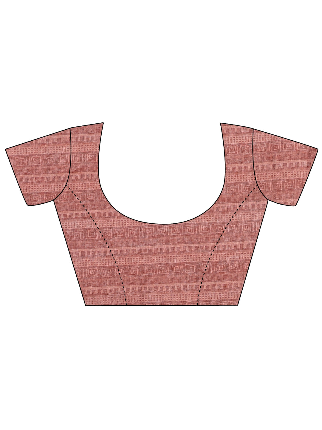  Brown Printed Silk Blend Saree With Unstitched Blouse Piece 