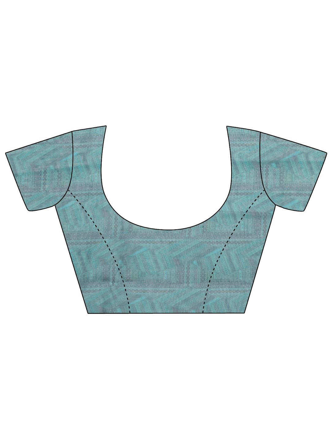  Multi Geometric Printed Silk Blend Saree With Unstitched Blouse Piece 