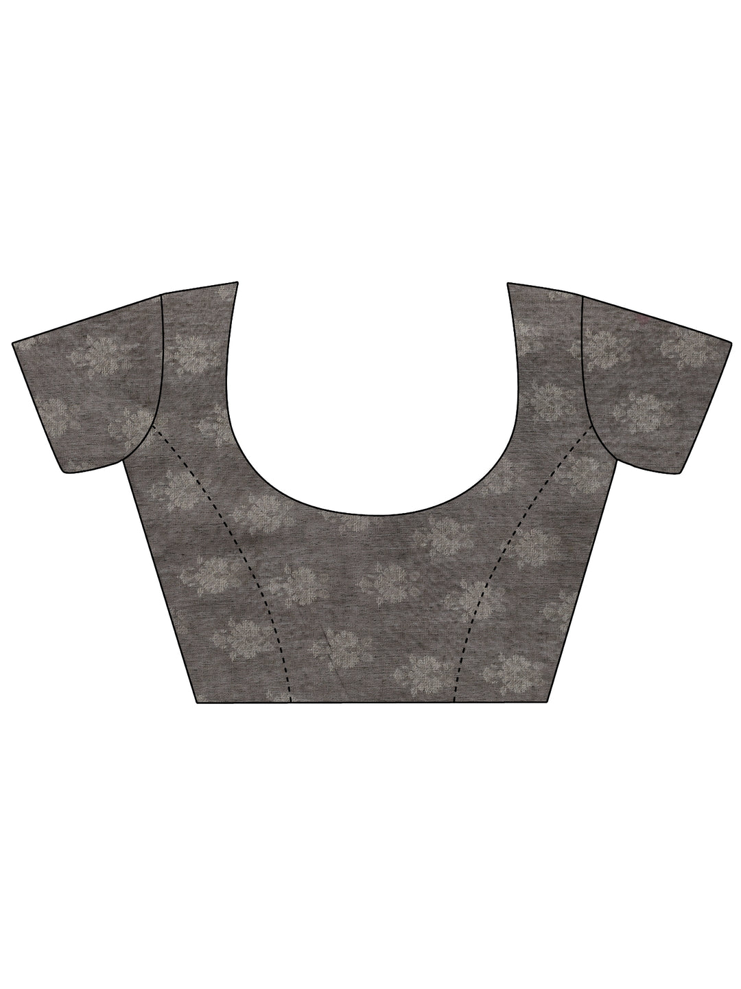  Blue Chevron Printed Silk Blend Saree With Unstitched Blouse Piece 