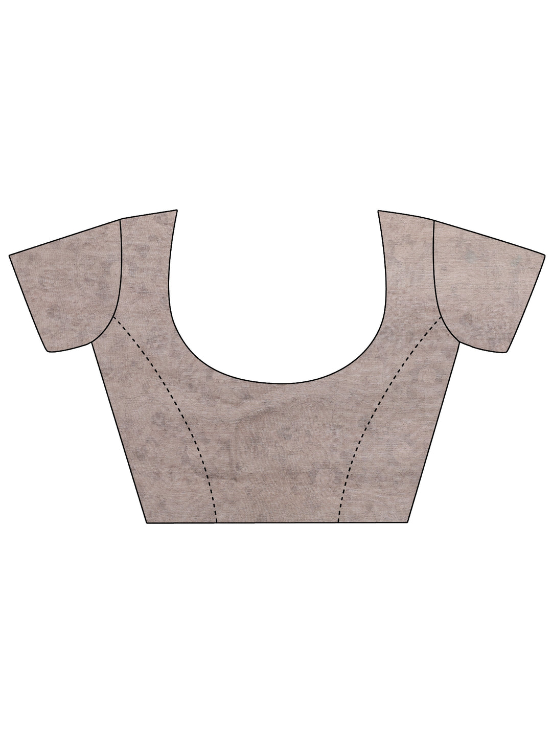  Brown Printed Silk Blend Saree With Unstitched Blouse Piece 