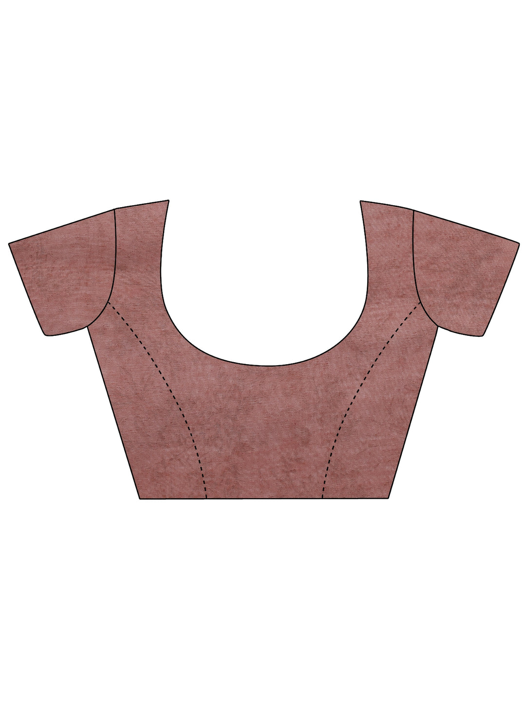  Peach Printed Silk Blend Saree With Unstitched Blouse Piece 