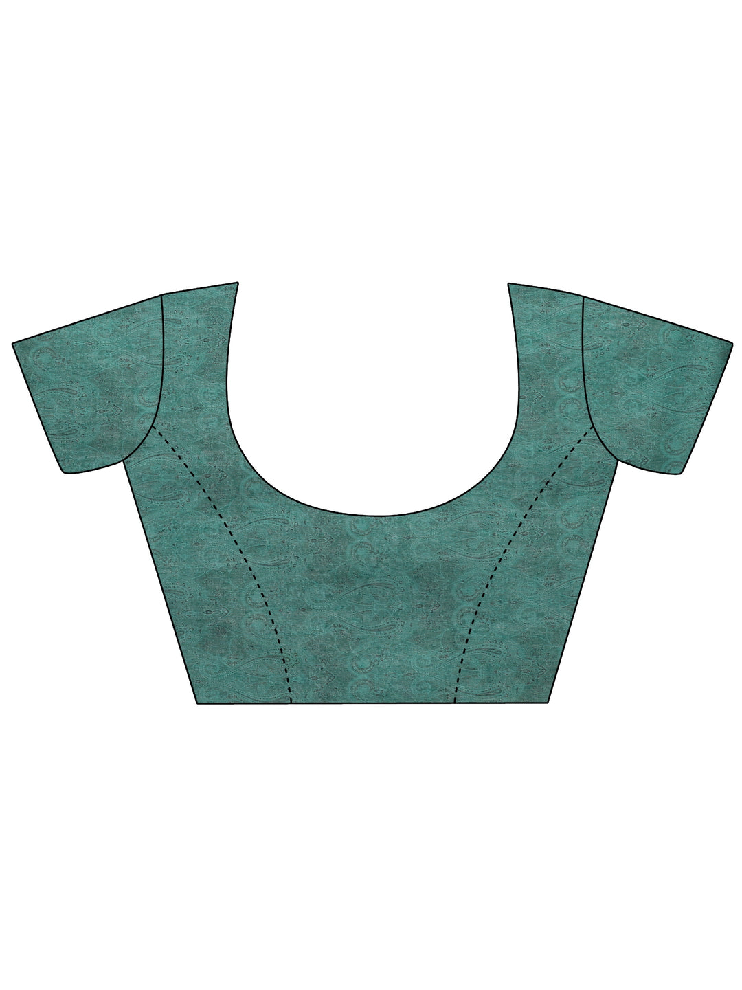  Multi Paisley Printed Silk Blend Saree With Unstitched Blouse Piece 