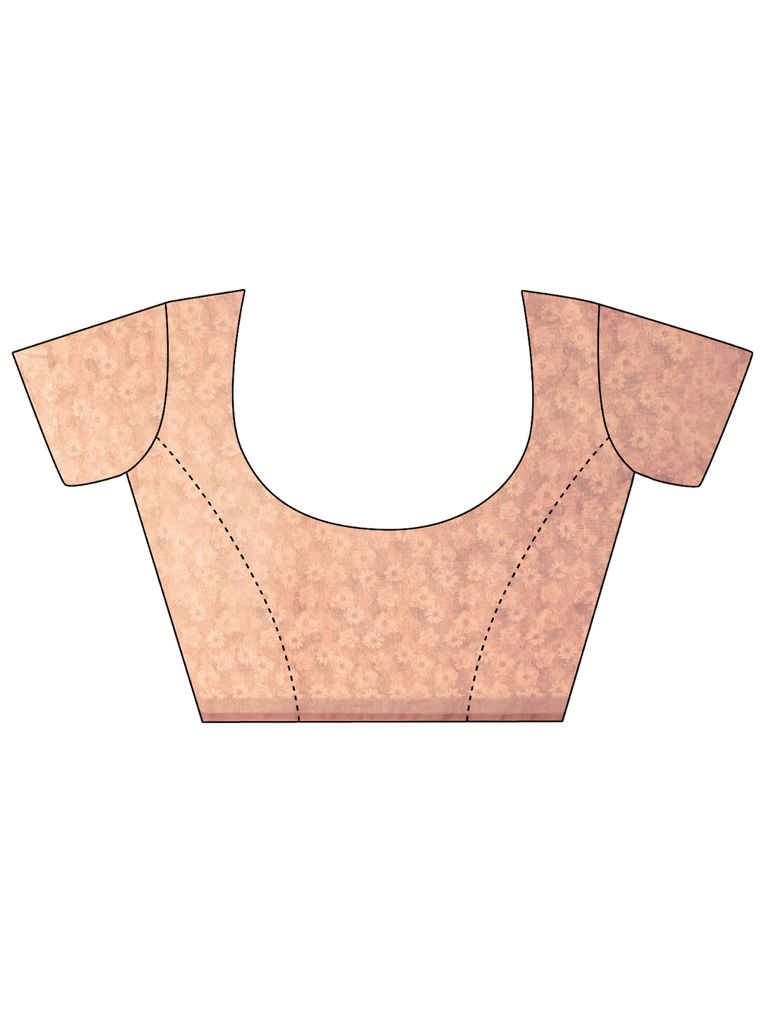  Brown Printed Silk Blend Saree With Unstitched Blouse Piece 