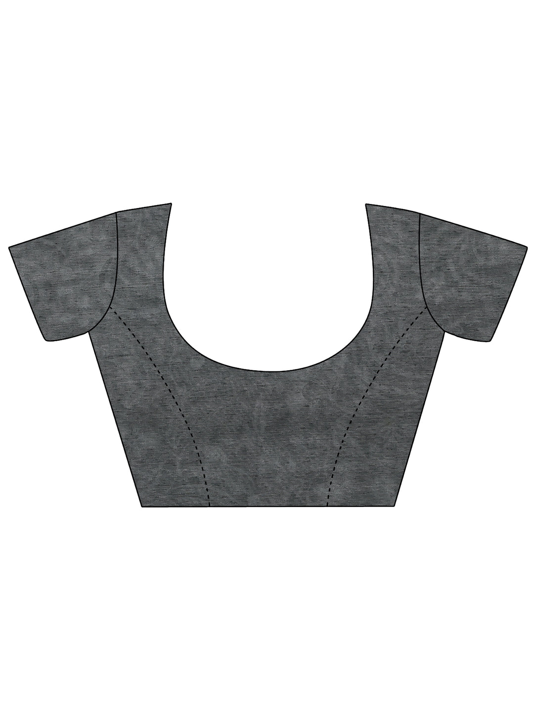  Grey Printed Silk Blend Saree With Unstitched Blouse Piece 