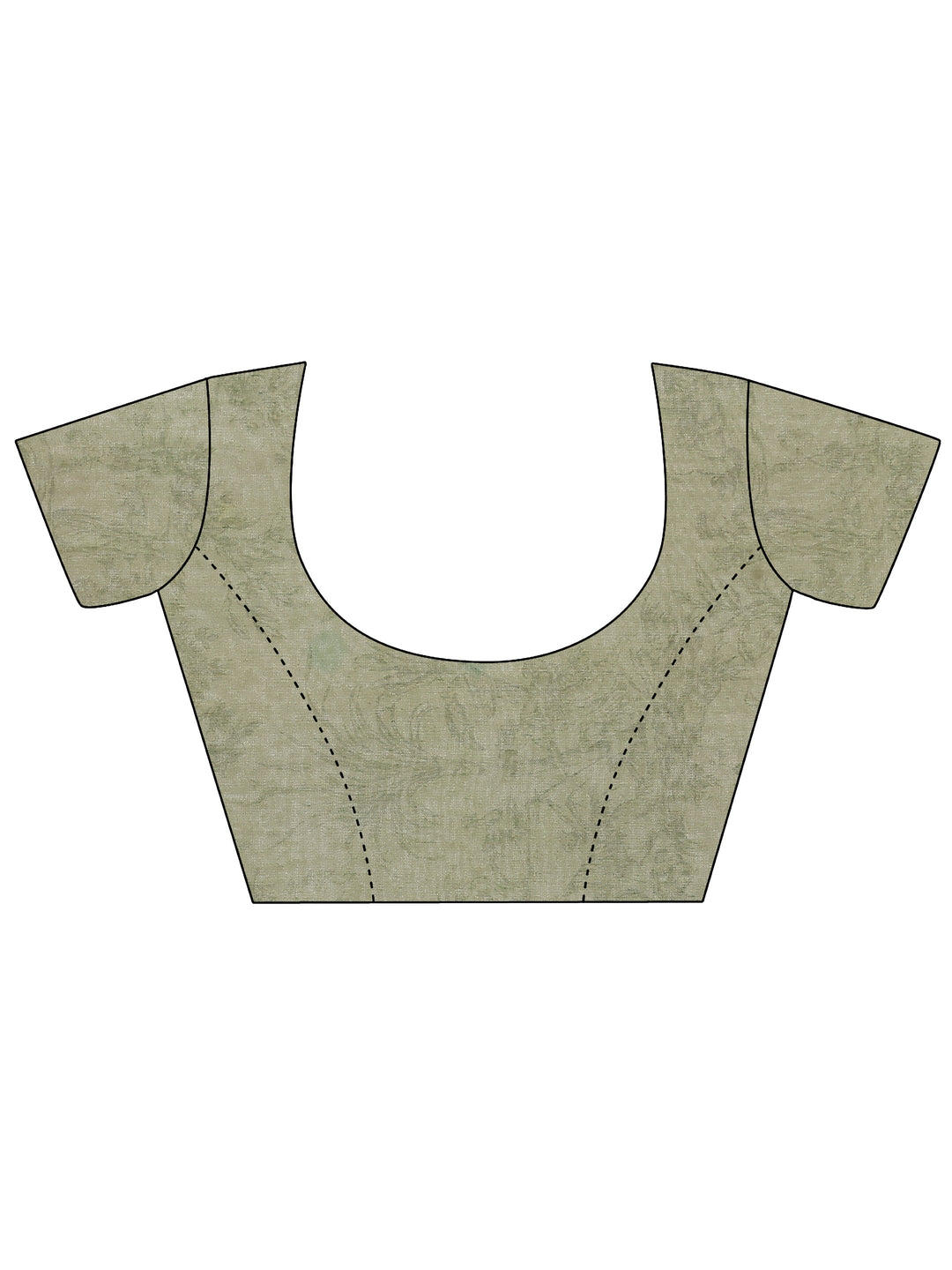  Green Printed Silk Blend Saree With Unstitched Blouse Piece 