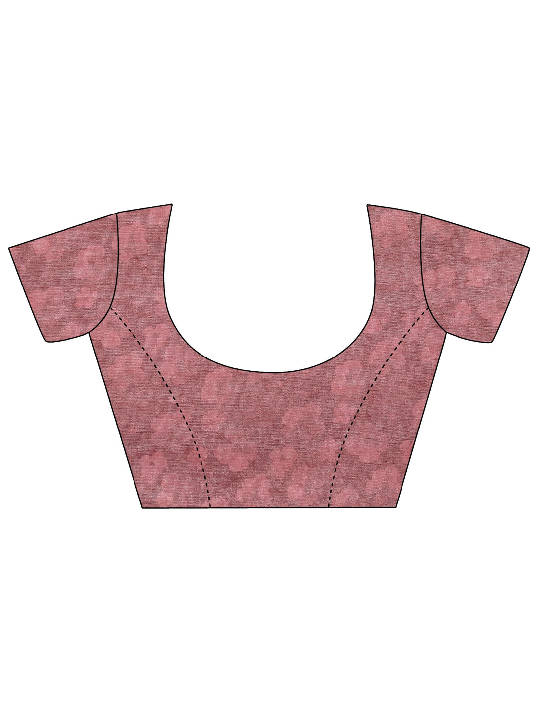  Burgundy Printed Silk Blend Saree With Unstitched Blouse Piece 