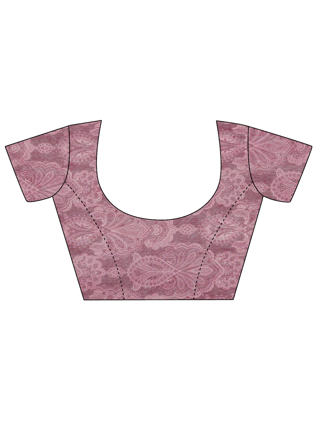  Purple Printed Silk Blend Sarees With Unstitched Blouse Piece 