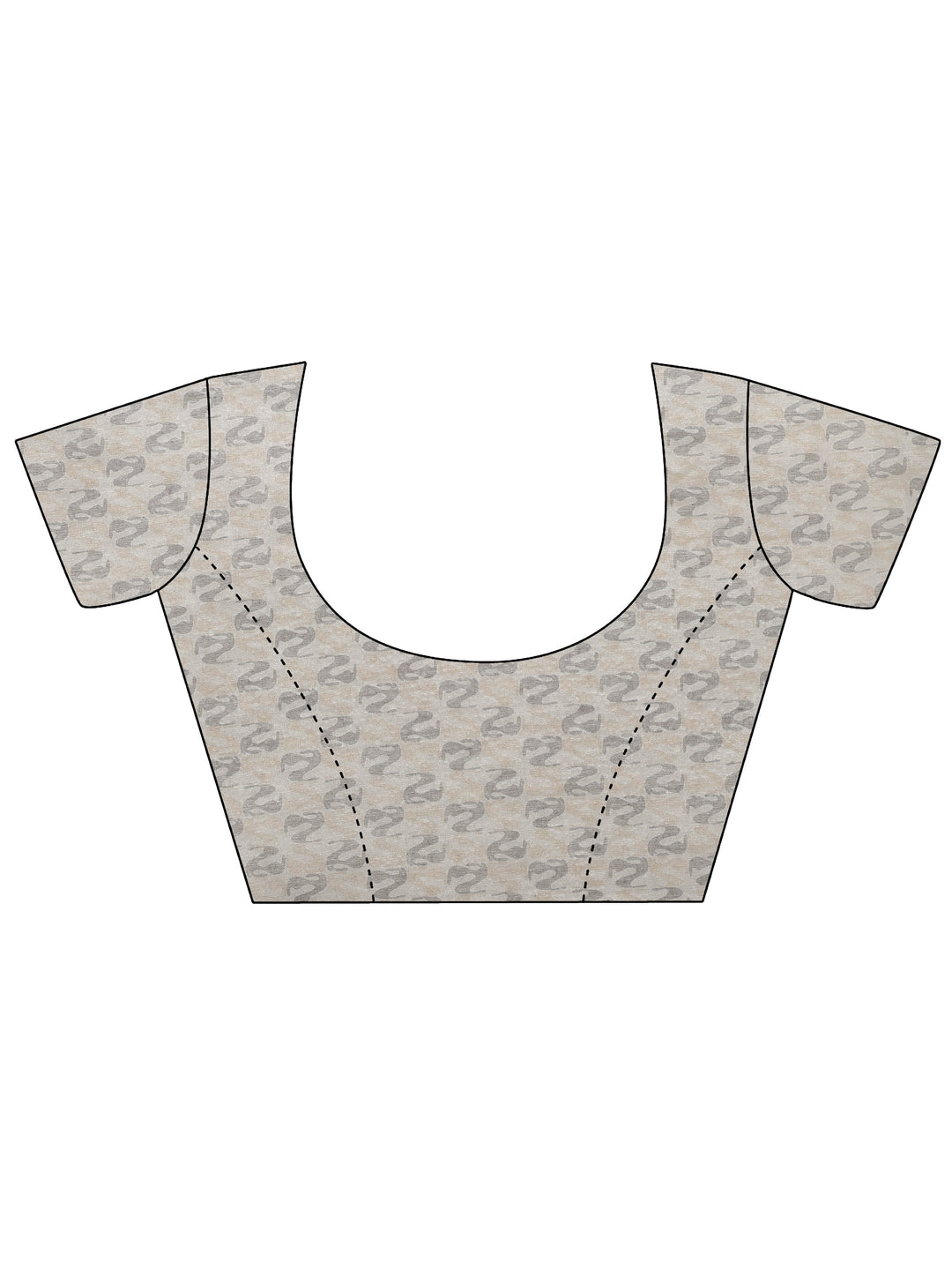  Blue Tribal Printed Silk Blend Saree With Unstitched Blouse Piece 