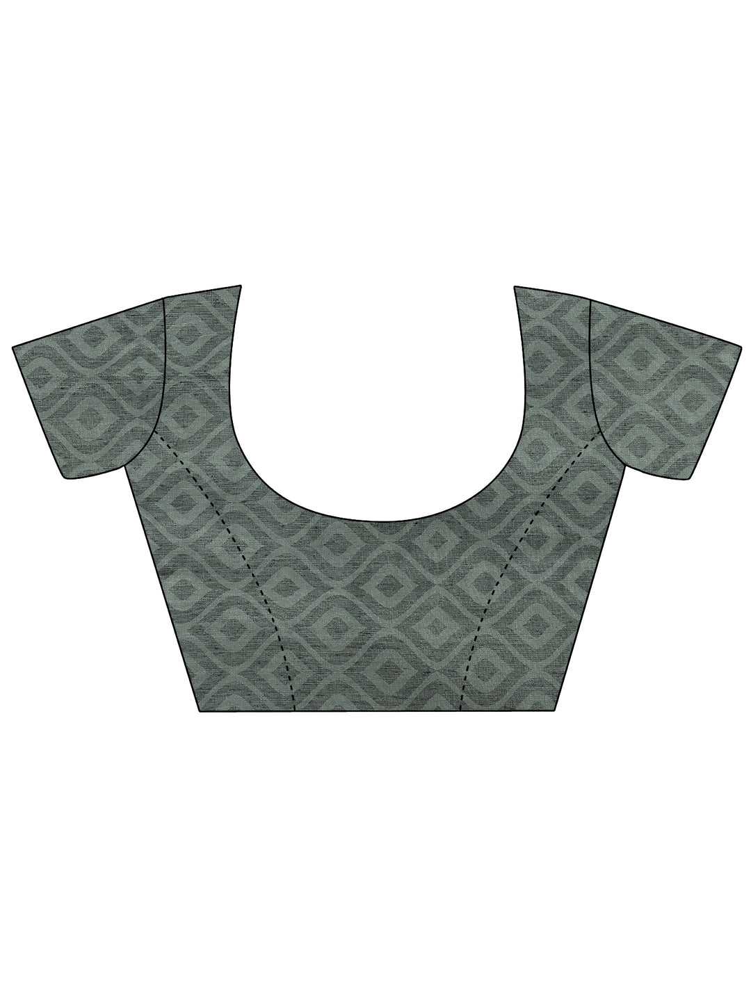  Blue Tribal Printed Silk Blend Saree With Unstitched Blouse Piece 