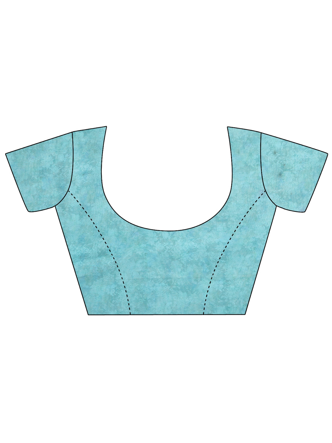  Blue Printed Silk Blend Saree With Unstitched Blouse Piece 