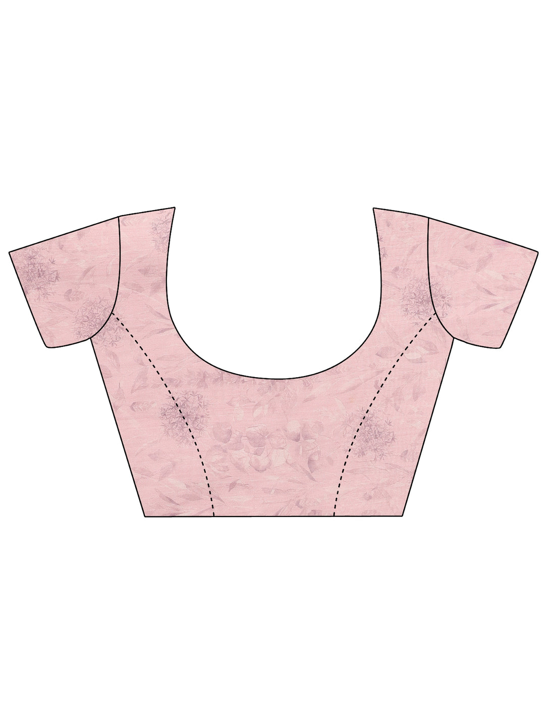  Pink Printed Silk Blend Saree With Unstitched Blouse Piece 