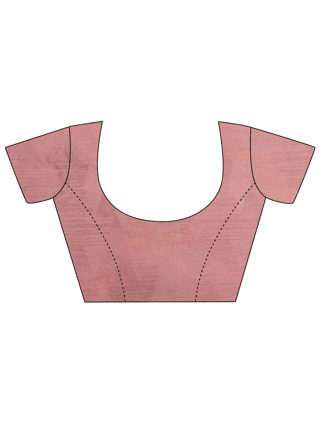  Peach Printed Silk Blend Saree With Unstitched Blouse Piece 