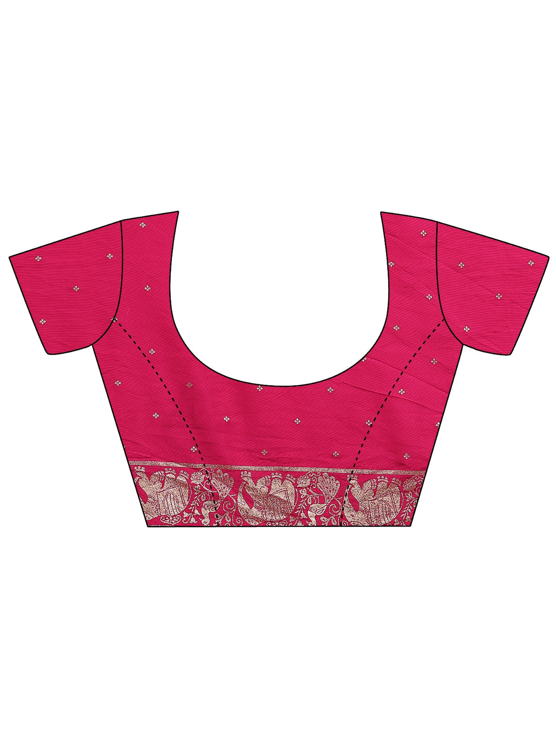  Pink Tribal Woven Design Silk Blend Saree With Unstitched Blouse Piece 