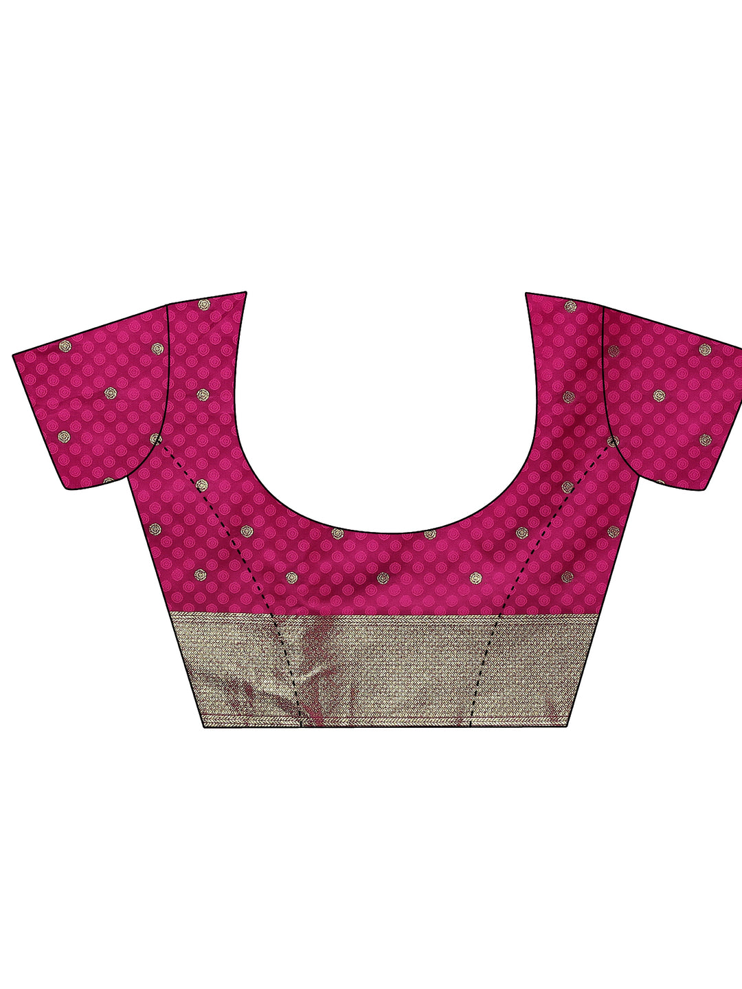  Magenta Woven Design Silk Blend Sarees With Unstitched Blouse Piece 