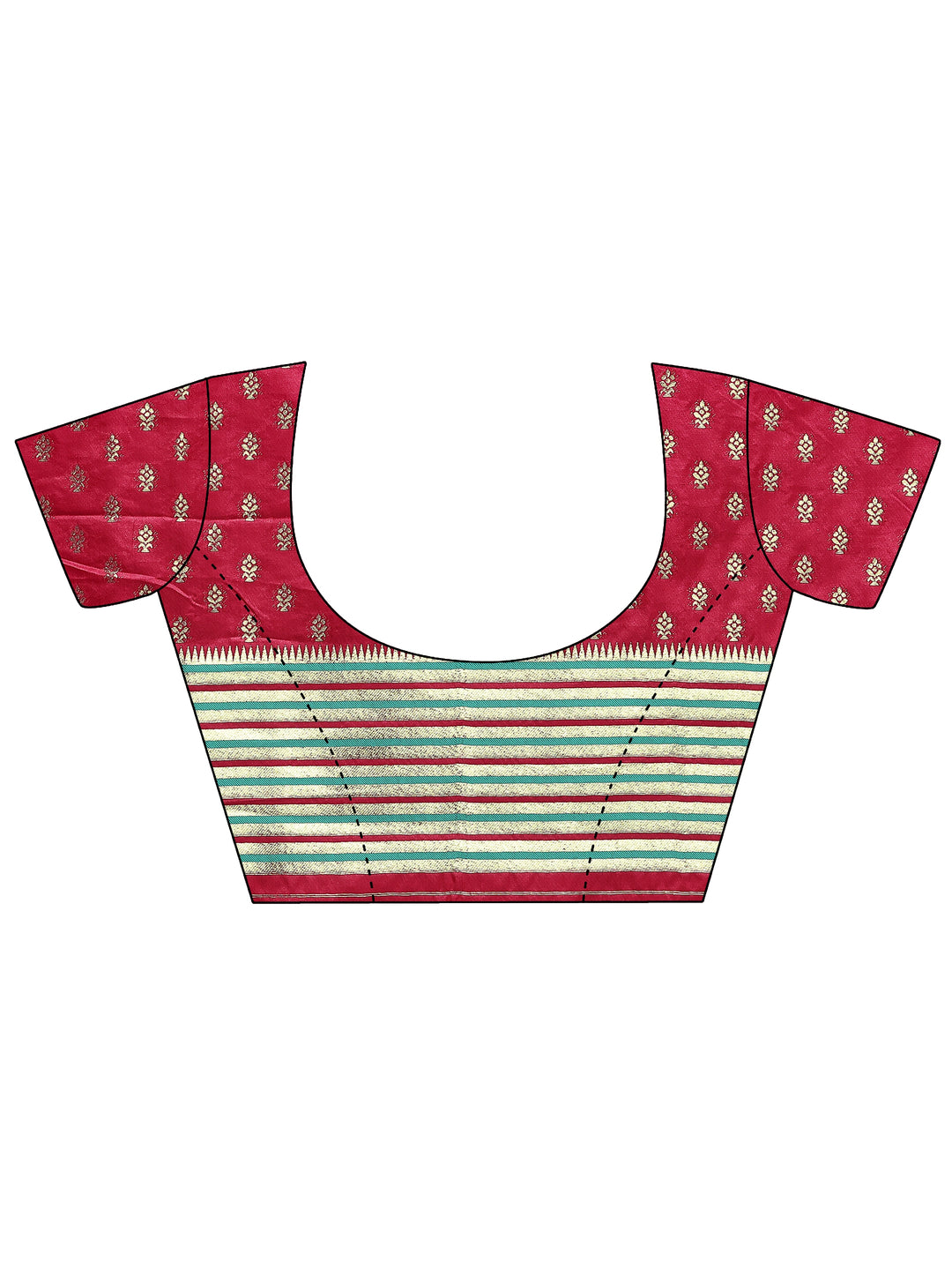  Red Woven Design Silk Blend Sarees With Unstitched Blouse Piece 