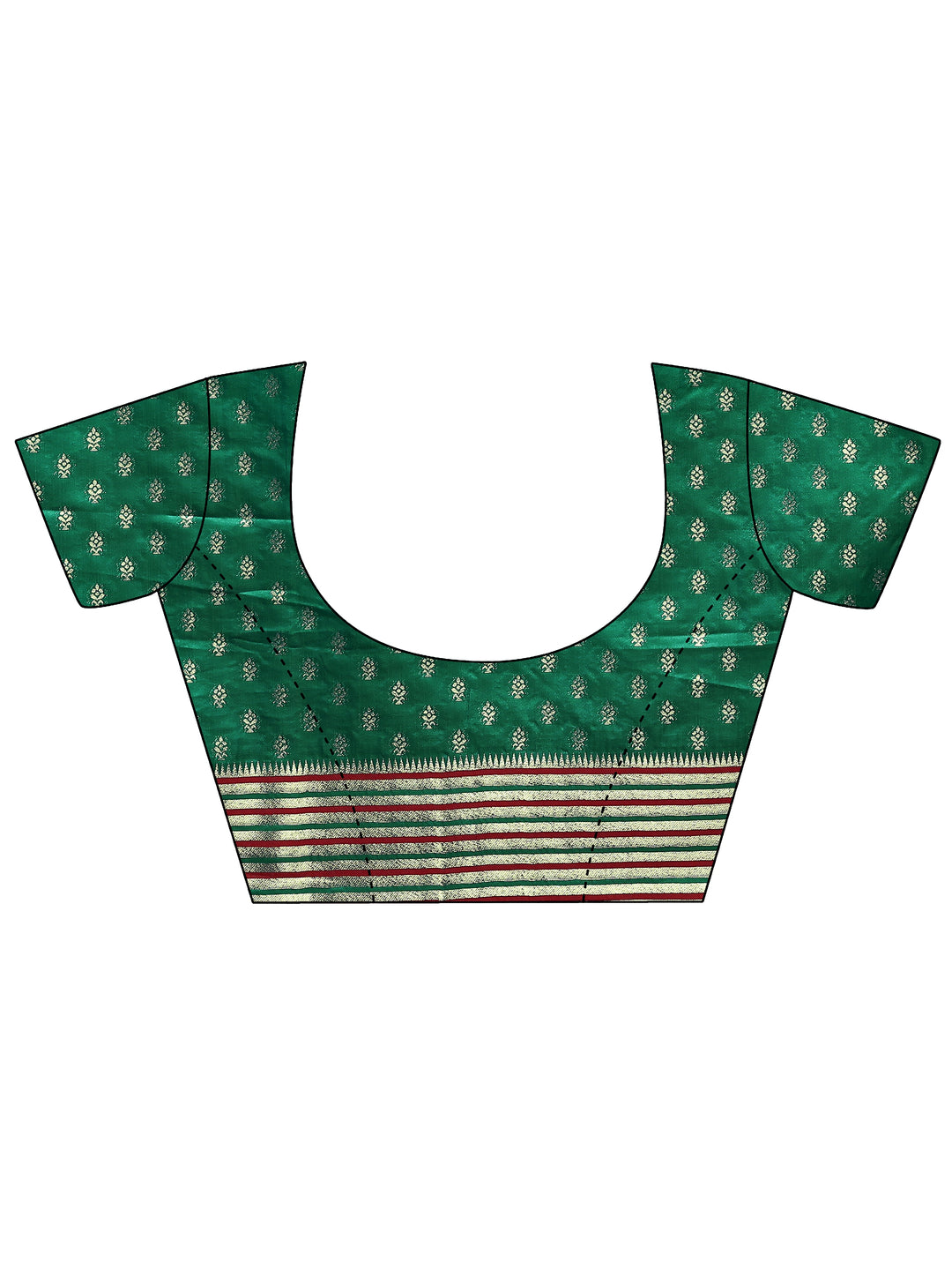  Green Woven Design Silk Blend Sarees With Unstitched Blouse Piece 