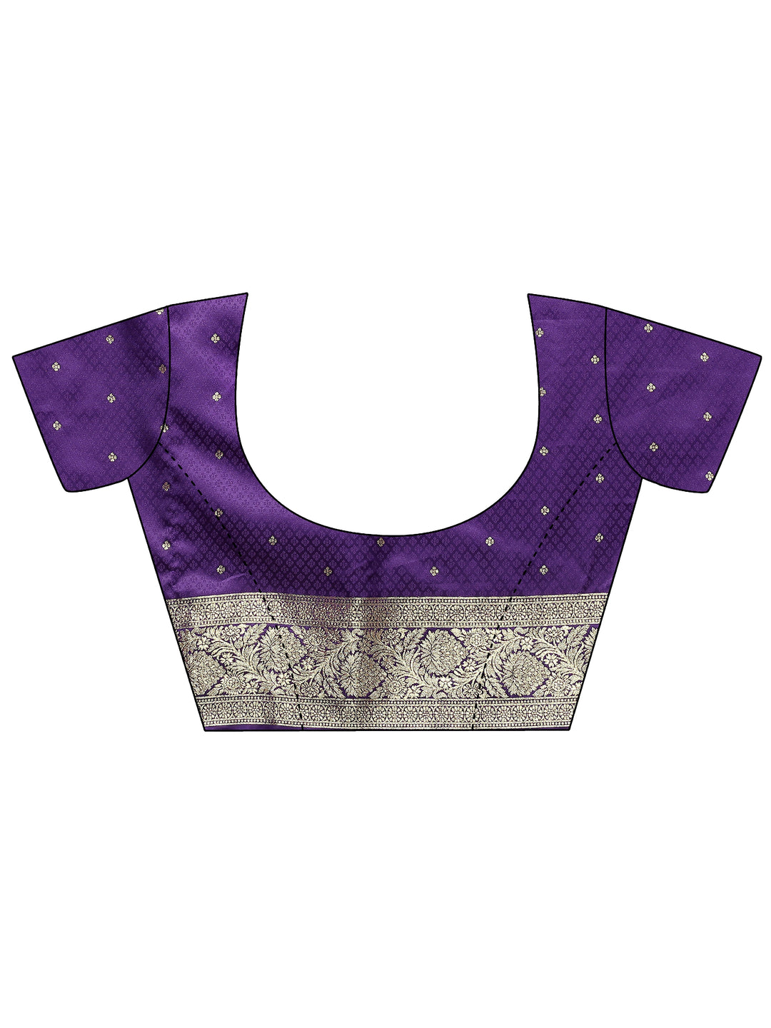  Purple Woven Design Silk Blend Sarees With Unstitched Blouse Piece 