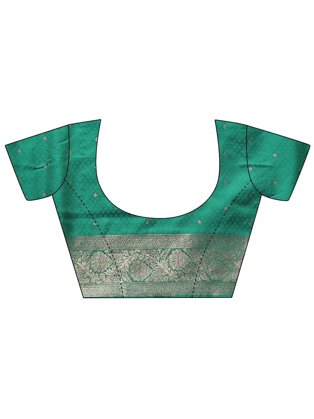  Green Woven Design Silk Blend Sarees With Unstitched Blouse Piece 