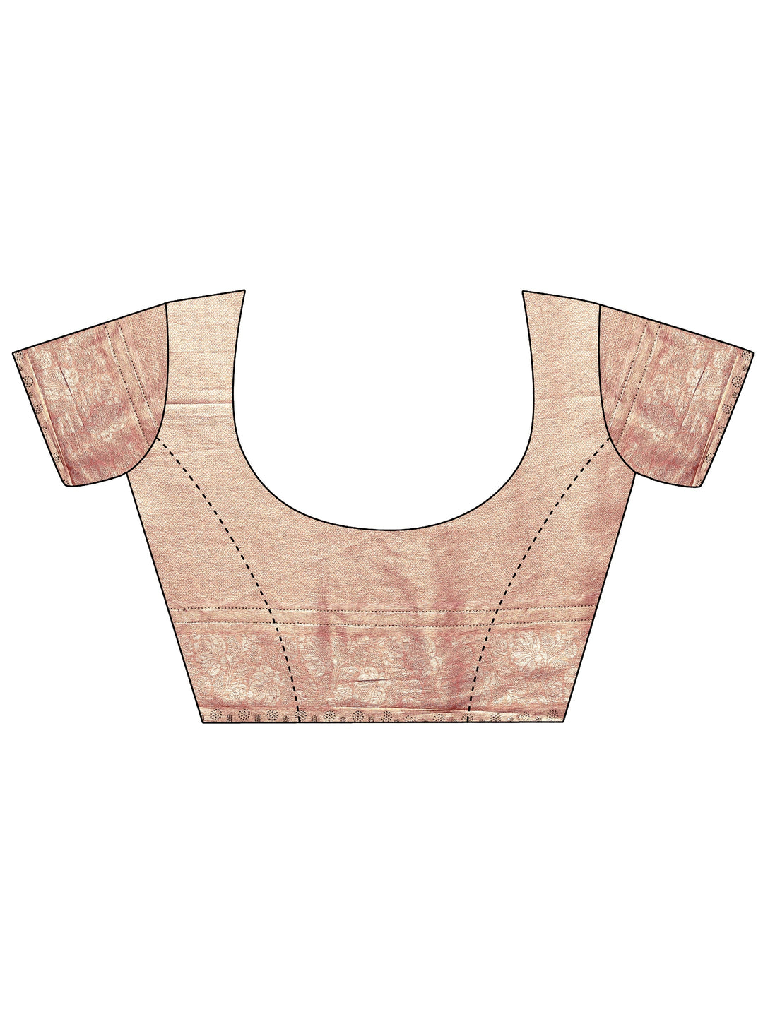  Peach Woven Design Silk Blend Sarees With Unstitched Blouse Piece 