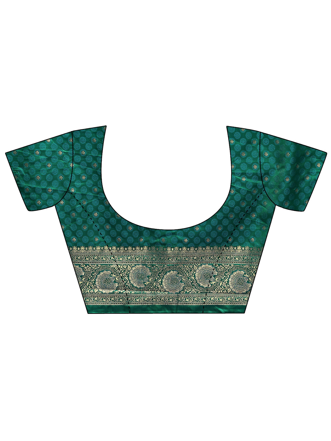  Green Woven Design Silk Blend Sarees With Unstitched Blouse Piece 