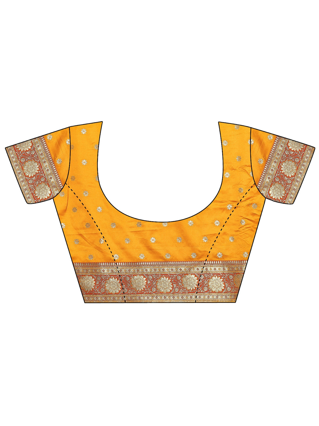  Mustard Woven Design Silk Blend Sarees With Unstitched Blouse Piece 