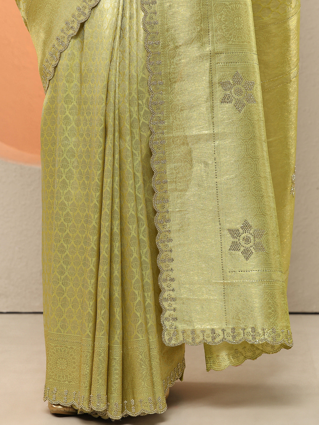  Green Woven Design Silk Blend Sarees With Unstitched Blouse Piece 