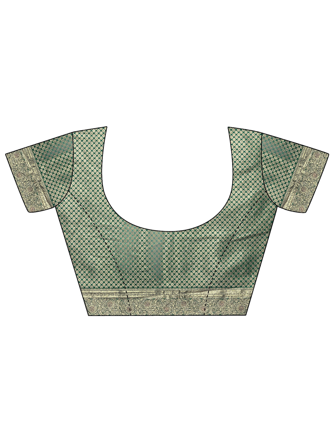  Green Woven Design Silk Blend Sarees With Unstitched Blouse Piece 