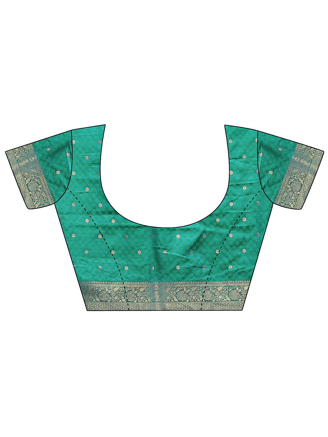  Green Woven Design Silk Blend Sarees With Unstitched Blouse Piece 