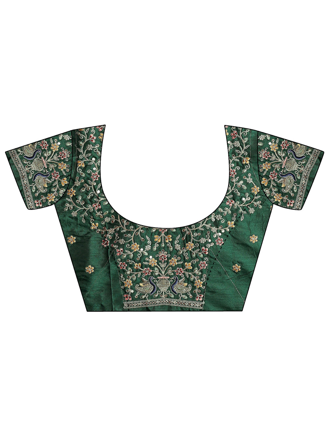  Green Woven Design Silk Blend Sarees With Unstitched Blouse Piece 