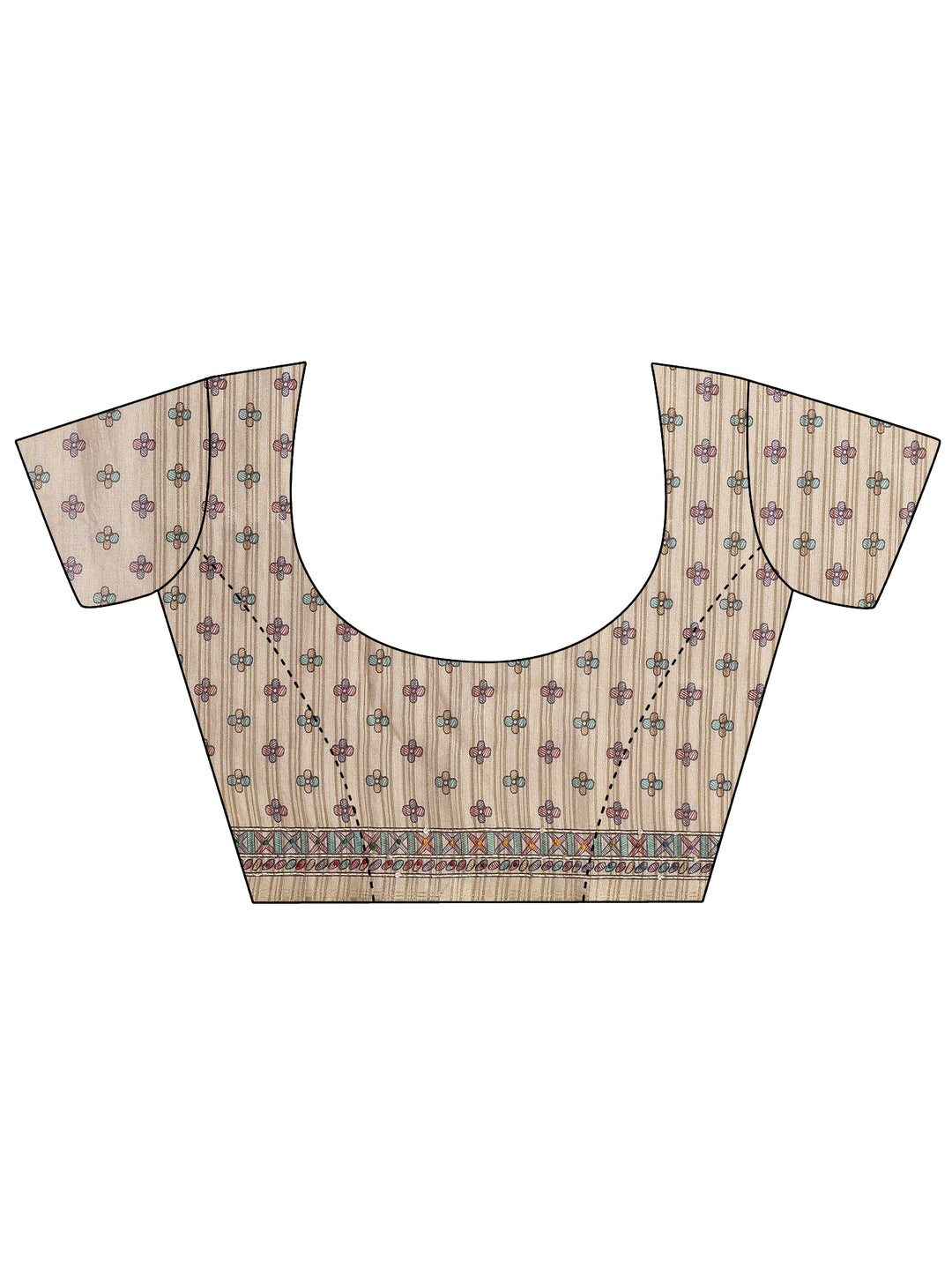  Mauve Printed Silk Blend Saree With Unstitched Blouse Piece 